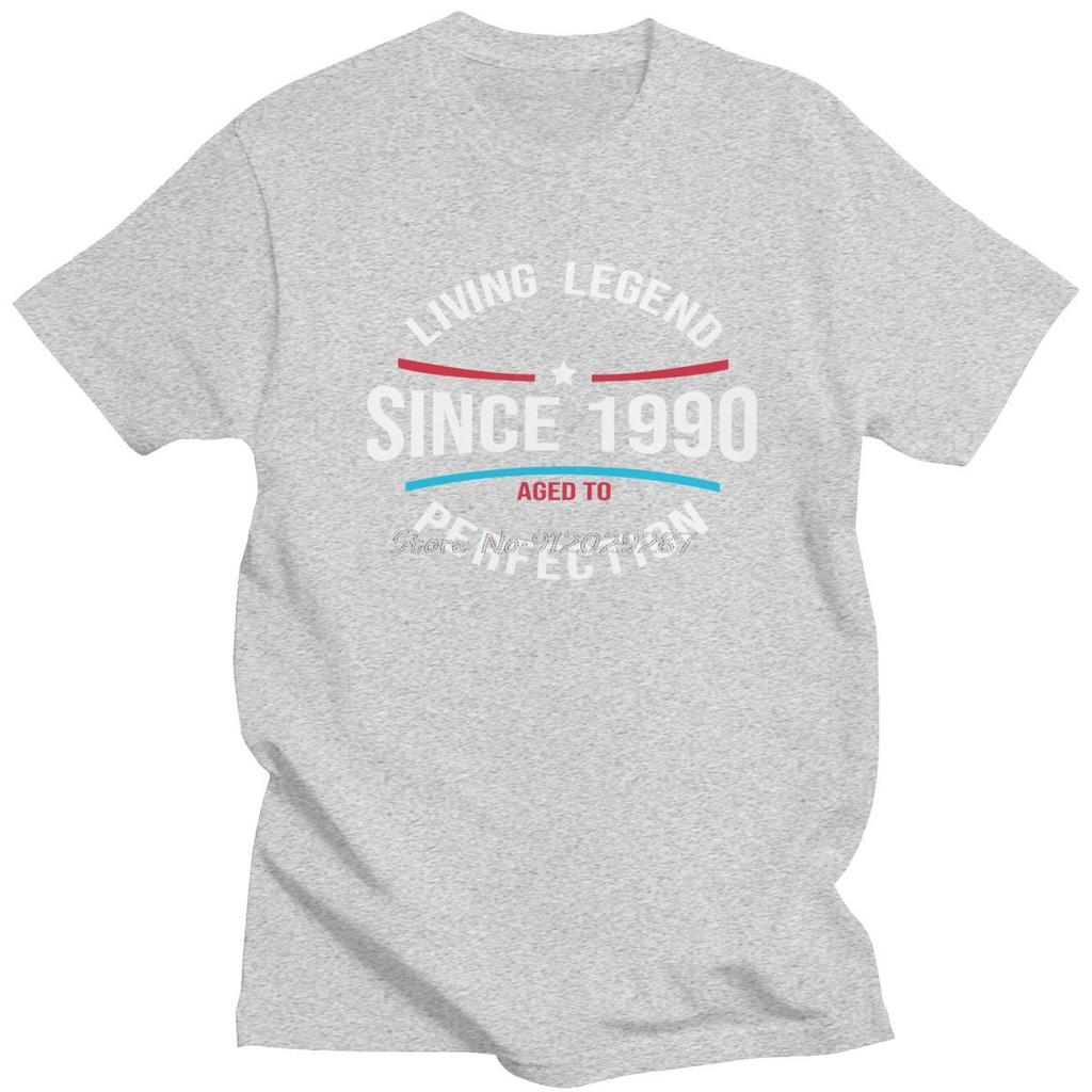 Living Legend Since 1990 Shirt Aged To Perfection Tshirt Men Cotton Old Birthday Gift Tee Top Short Sleeve T-shirt