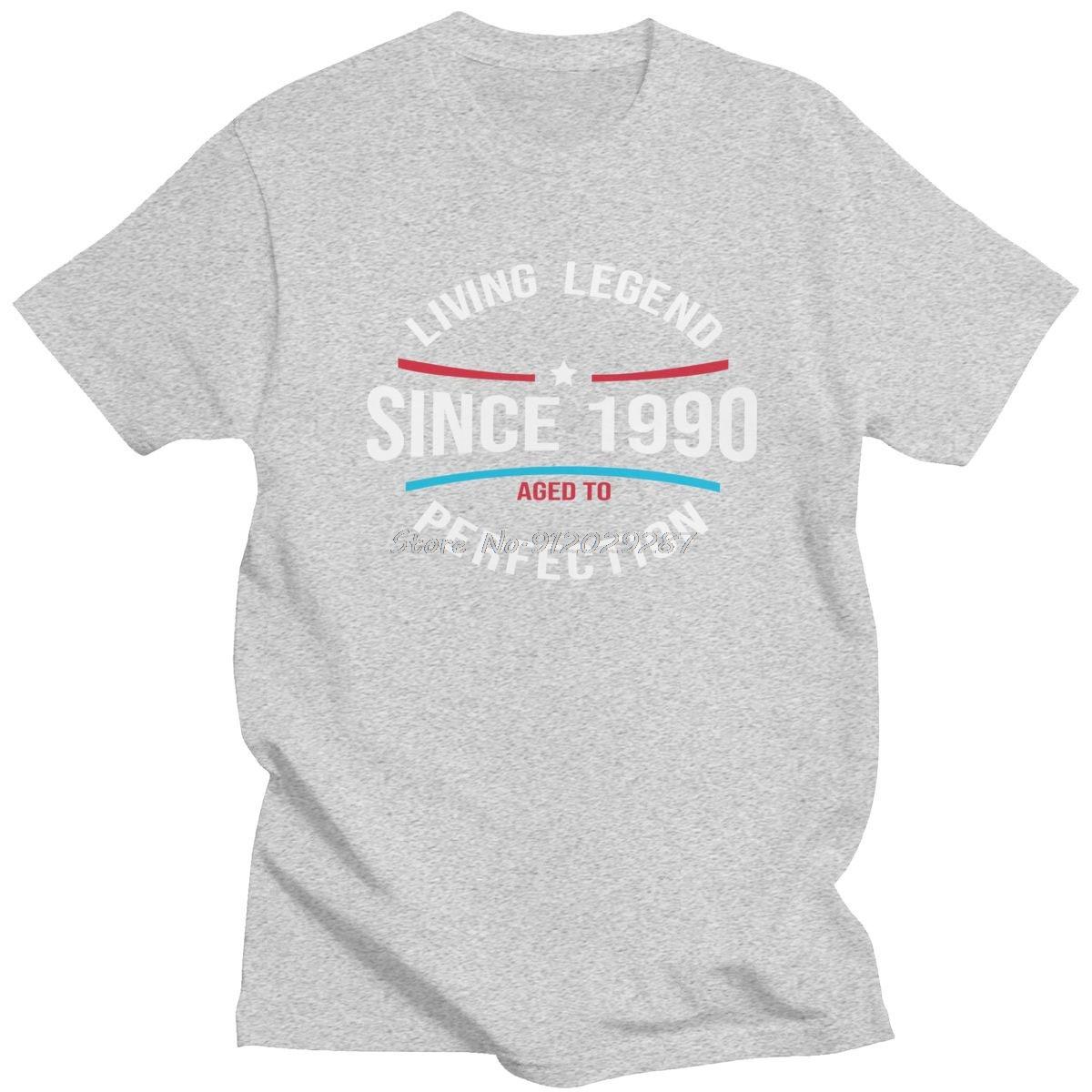 

Living Legend Since 1990 Shirt Aged To Perfection Tshirt Men Cotton Old Birthday Gift Tee Top Short Sleeve T-shirt S
