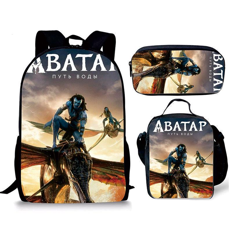Avatar Avatar Basis- en Middelbare School Schooltas Animatie Rugzak Aktetas Etui Drie Delen Set Nieuw Backpack