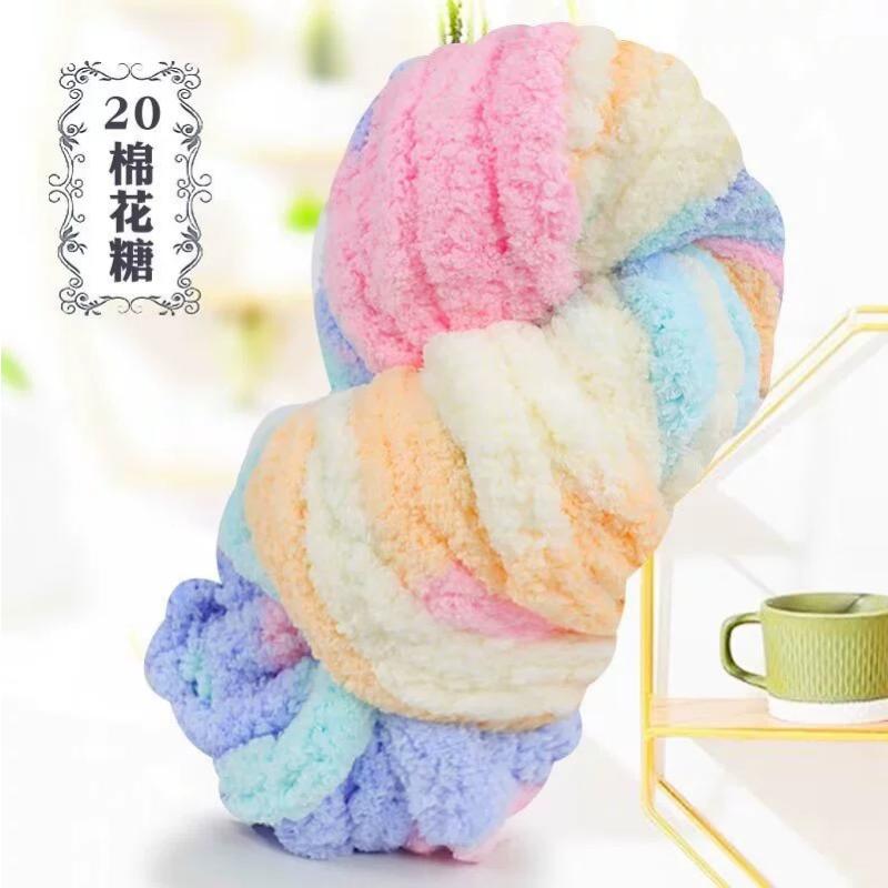 Thick Chenille Yarn for Blankets, Super Soft and Fluffy Giant Chenille-Style Polyester Yarn for Home Decor Projects