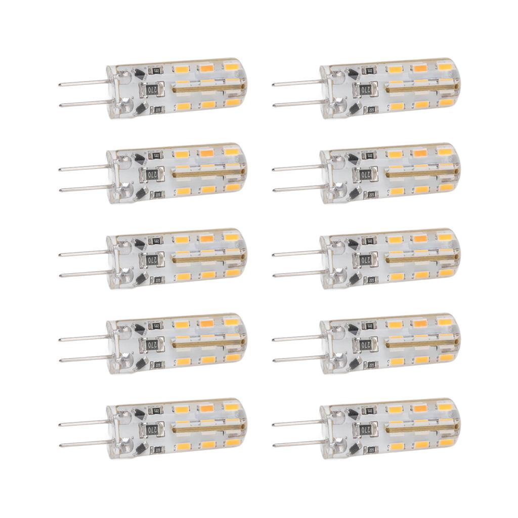 10pcs G4 LED Bulb 1.5W DC12V Warm White 3000K 110LM Bi Pin Light Bulbs LED for Cabinet Lighting Courtyard