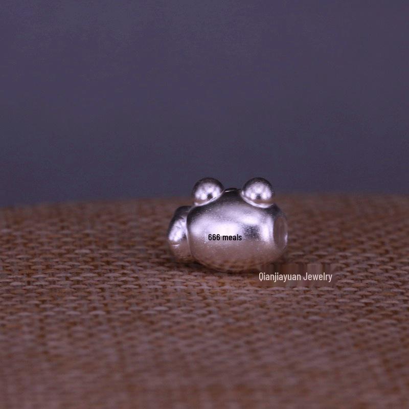 Sterling Silver DIY Beaded Cat with Fish Hat Braided Gemstone Cord