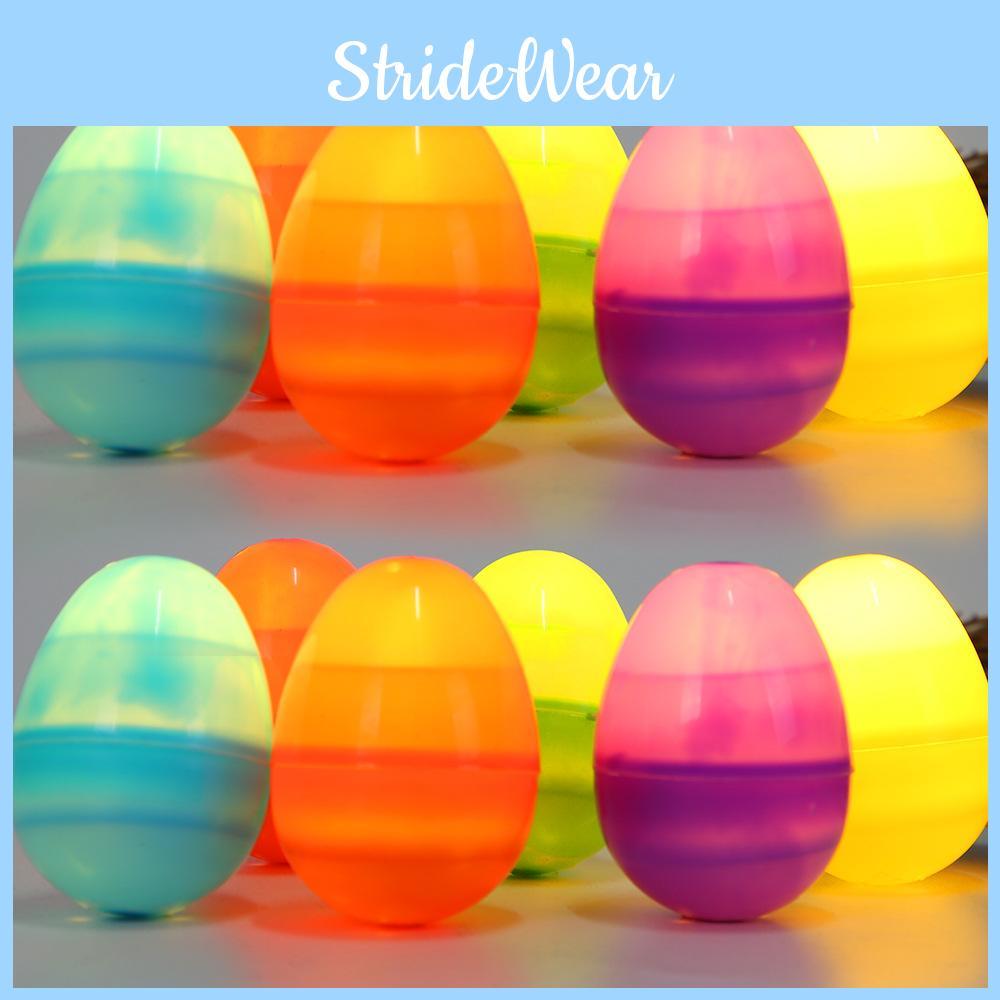 Charming Warm Light Easter Eggs Decorative Plastic Eggs For Scene Arrangement Pack Of 12