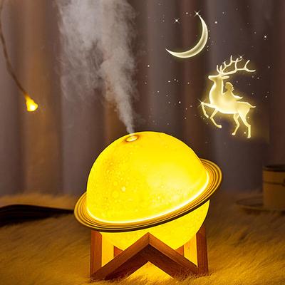 Lunar 200Ml Cool Mist Humidifiers Aroma Oil Diffuser Mini 3D Moon Lamp Ultrasonic Home Room Air Humidifier Moon Humidifier