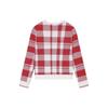 FILA Fleece Plaid Round Neck Casual Pullover Long Sleeve Knit Sweater Women sweater Light-Raspberry F11W411412F-RD