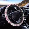 15inch Cow Sunflower Auto Steering Wheel Cover for Women Men Sunflower Lover,Brown Cowhide Steering Wheel Cover Protector Accessory Elastic and Anti