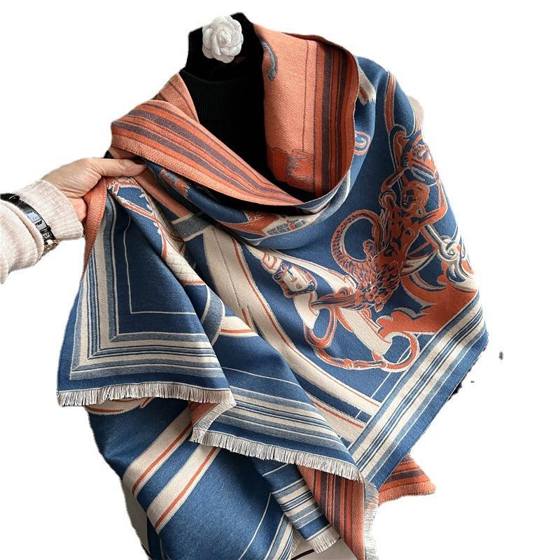 Versatile Long Women's Air Conditioner Shawl Scarf Autumn and Winter Thickened Imitation Cashmere Scarf Women