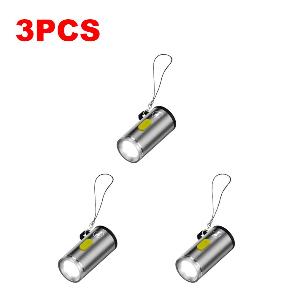 1-1PCS Mini Type C Flashlights Pocket Handheld Keychain Flashlights Outdoor Emergency High Brightness Torch For Hiking Camping