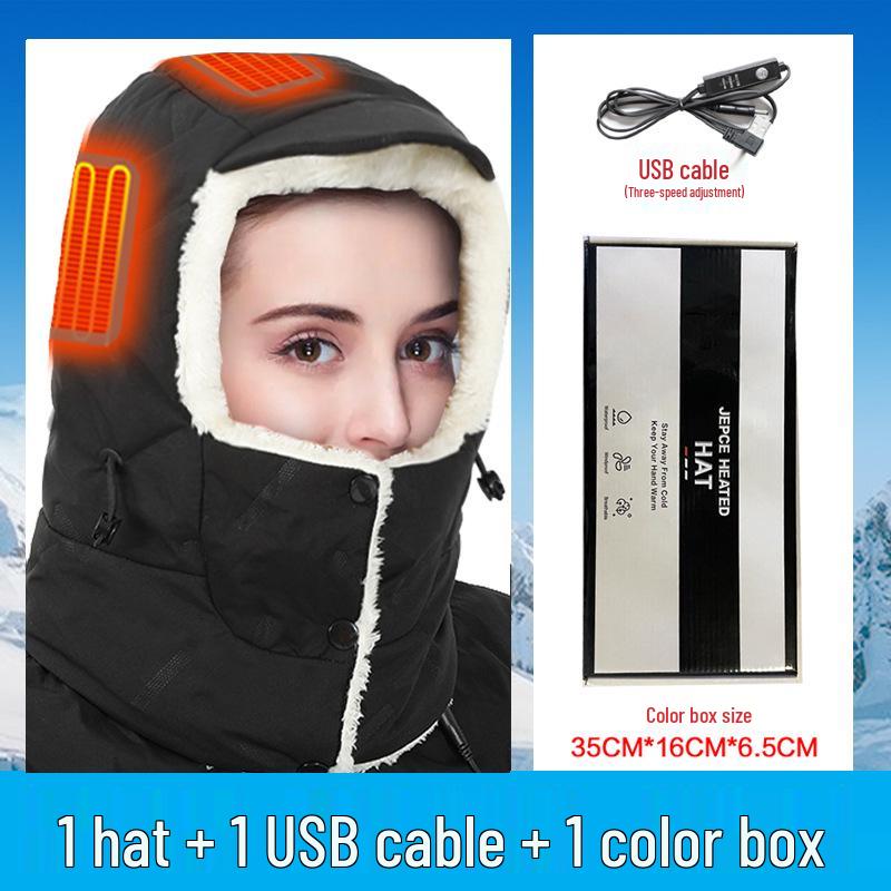 Electric Heated Hat - Smart Plus Velvet & Cotton Cap for Outdoor Cycling & Fishing Warmth