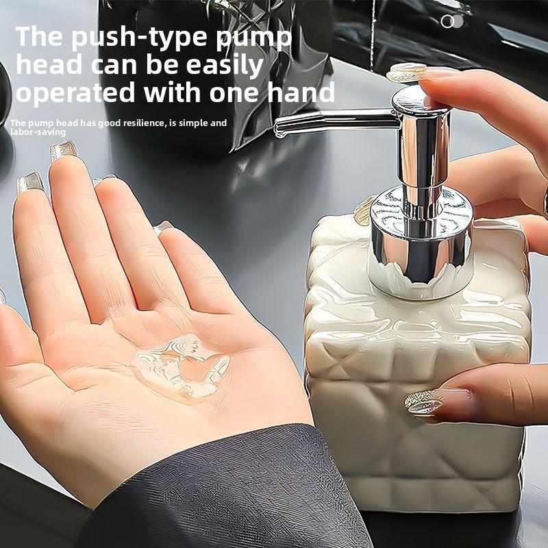 Lotion Dispensing Bottles Large Capacity High-value Shower Gel Press Bottles Ceramic Hand Sanitizer Bottles Bathroom Accessories
