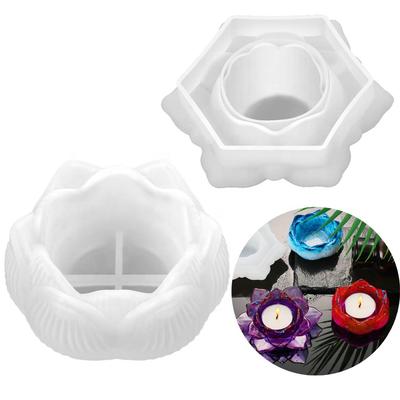 Lotus Tealight Candles Holders Resin Mold for DIY Jewelry Storage Box,Crafts Casting,Home Decoration