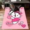 Custom HelloKitty Mat Personalized Name, Polyester Washable Indoor Entryway Rug, Gift for Christmas, Easter, Thanksgiving Day