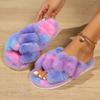 Fluffy Slippers Women's Autumn and Winter Outer Wear Non-slip Indoor Thick-bottomed Fluffy Confinement Cotton Slippers