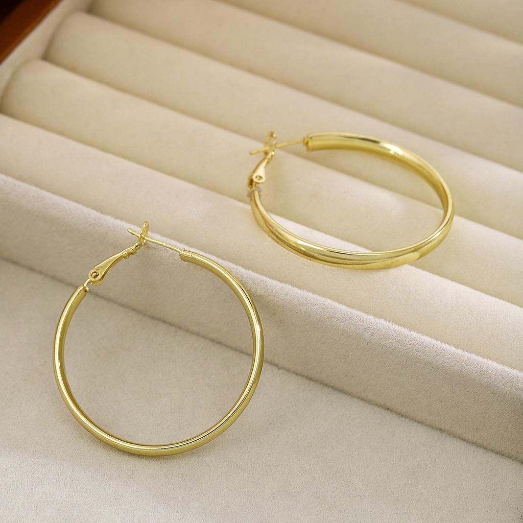 Simple And Exaggerated Personality Geometric Round Earrings, Light Luxury High-End Temperament Plain Ring Ear Buckles