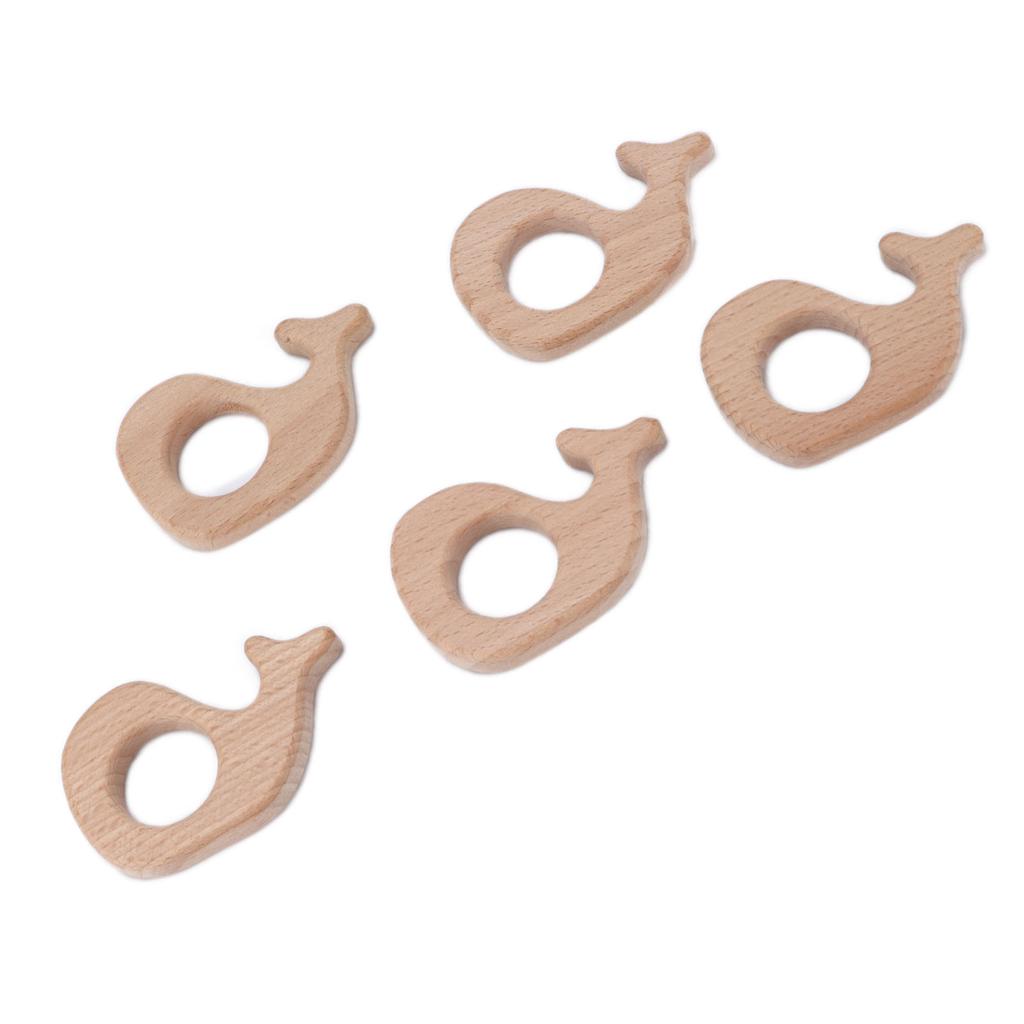 5Pcs Baby Wooden Teether Beech Safe NonToxic Sturdy Cute Snails DIY Jewelry Accessories