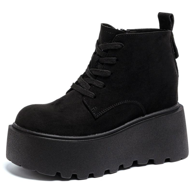 CM inner height increase big head thick-soled casual boots women's autumn new matte leather Martin boots short women's boots