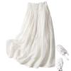 2023 Summer Japanese & Korean Loose Flowy Linen Midi Skirt with Elastic Waist
