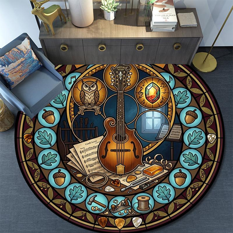 Flamenco Music Dance Round Area Rug Under Office Chairs Bedroom Living Room Home Decor