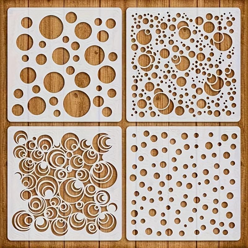 Circle Pattern Painting Stencils 4Pcs Pack Non-toxic Reusable DIY Tools for Wood Fabric Paper Home Decor
