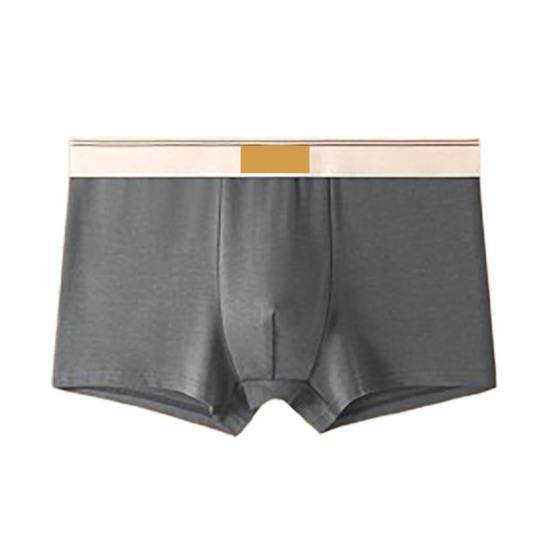 Men Boxer Underwear Mid-rise Wide Elastic Waistband Patchwork Color U-Convex Shorts Briefs Breathable Panties