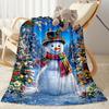 Winter Wonderland Snowman Flannel Blanket-Soft and Suitable for Sofas,Beds,Offices,Travel,All Seasons,Great Gift for Holidays and Birthdays.