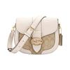 Georgie 21 Metallic Horse And Carriage Buckle Color Block Monogram Print PVC And Leather Saddle Bag Women Saddle Bag C2806-IMDQC