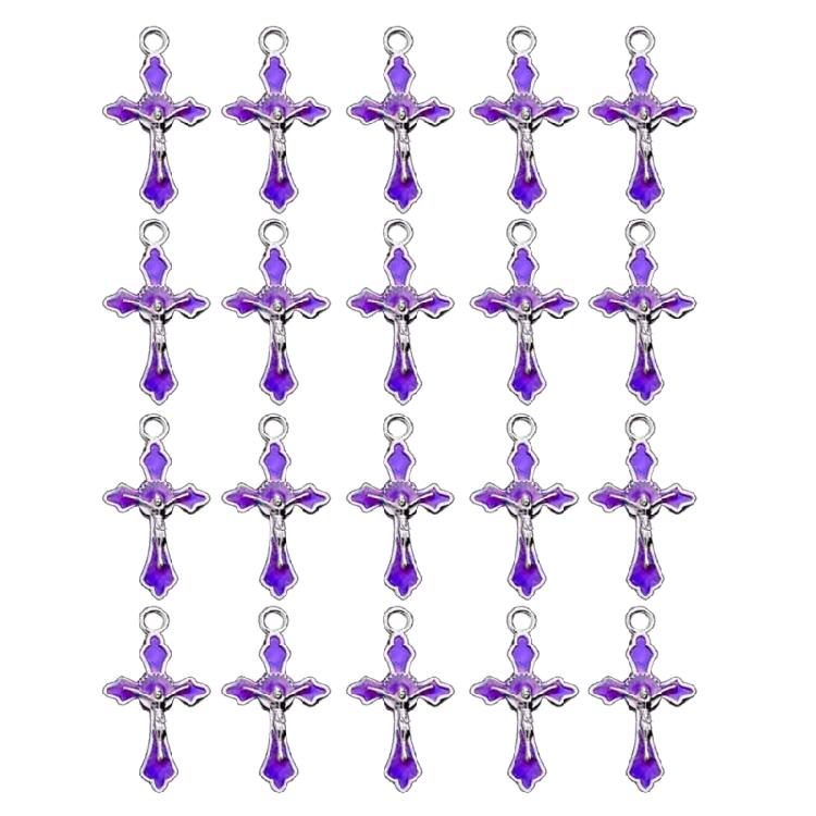 20Pieces Necklace Making Pendant For DIY Handmade Jewelry Tiny Crucifix Pendant