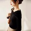 "2024 Autumn Women's Elegant French Bowknot Off-Shoulder Sweater"