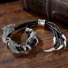 Handgefertigtes Herren Armband aus personalisiertem Sterlingsilber mit Drachen-Tierkreiszeichen - Trendiger Vintage-Schmuck