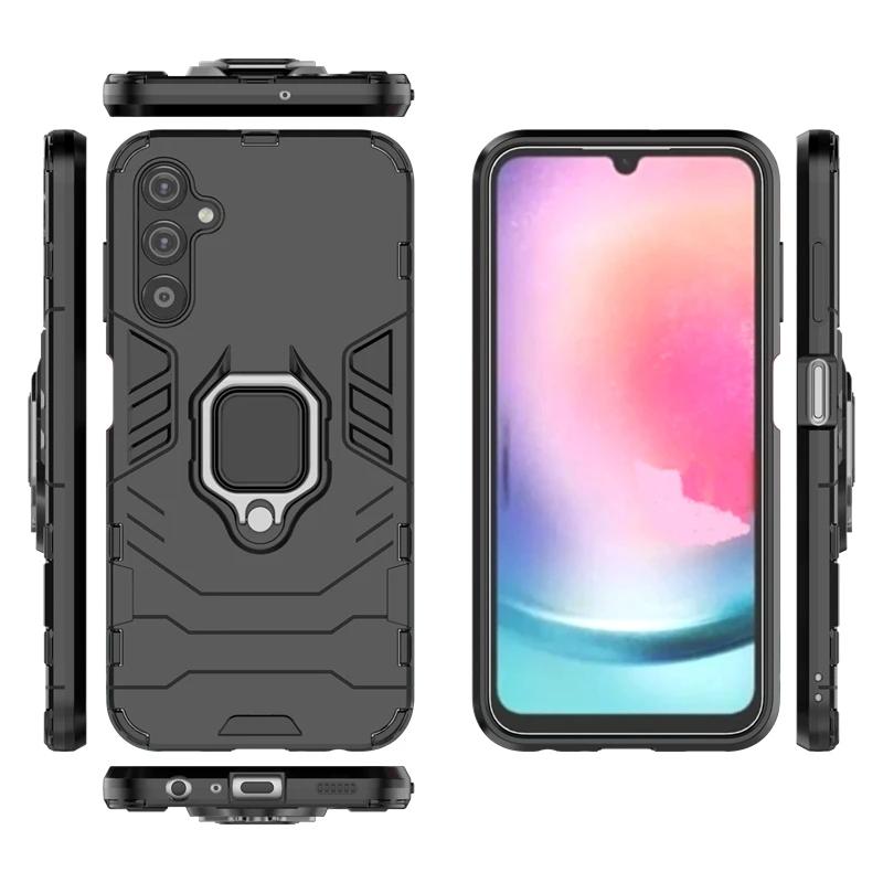 Für Samsung Galaxy A25 5g Rückseite Handyhülle Stoßfest Panzer Anti-Fall Metallringhalter Magnetisch Schutz SM-A256 Coque