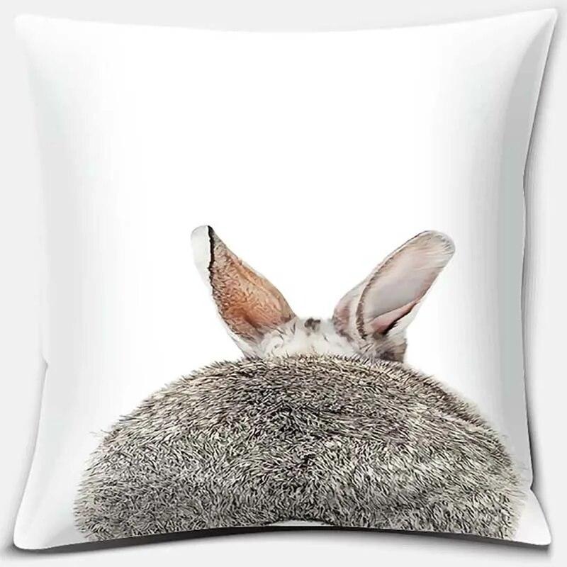 Cute Rabbit Series Pattern Pillowcase Square  Home Office Decoration