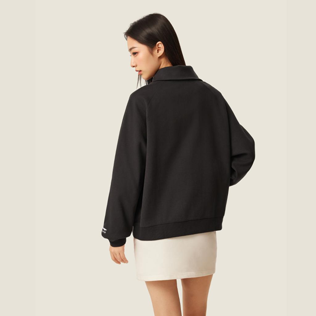 Li Ning Schlichter Vielseitiger Bequemer Rollkragenpullover Lässiges Lockeres Sweatshirt Damen Sweatshirt AWDVC18-7