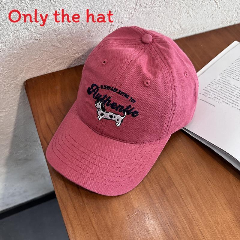 Cartoon Dog Embroidered Baseball Cap For Women Spring Summer Stylish Sunshade Hat