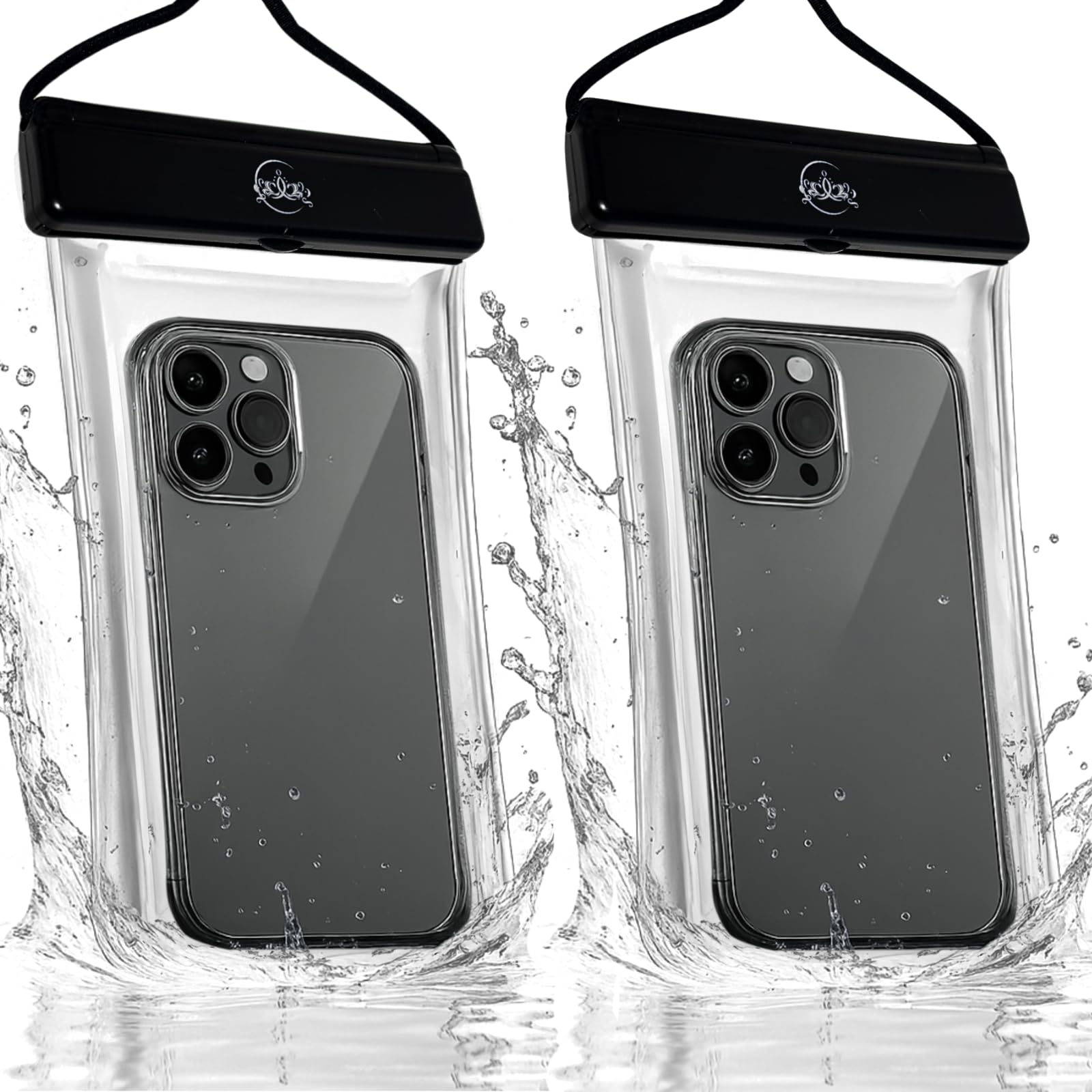 

and Fully Waterproof Smartphone for the and Beach Black UMIHIME Aqua Green of 2 with Silver Triple-Locked Case/Pouch Beach, Pool, Bath, Use, (Set