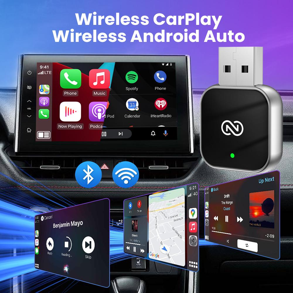 2 In 1 Smart Dongle AI Box Mini Adapter Wired To Wireless Carplay&Android Auto Compatible with 99% of Cars Plug and Play WiFi
