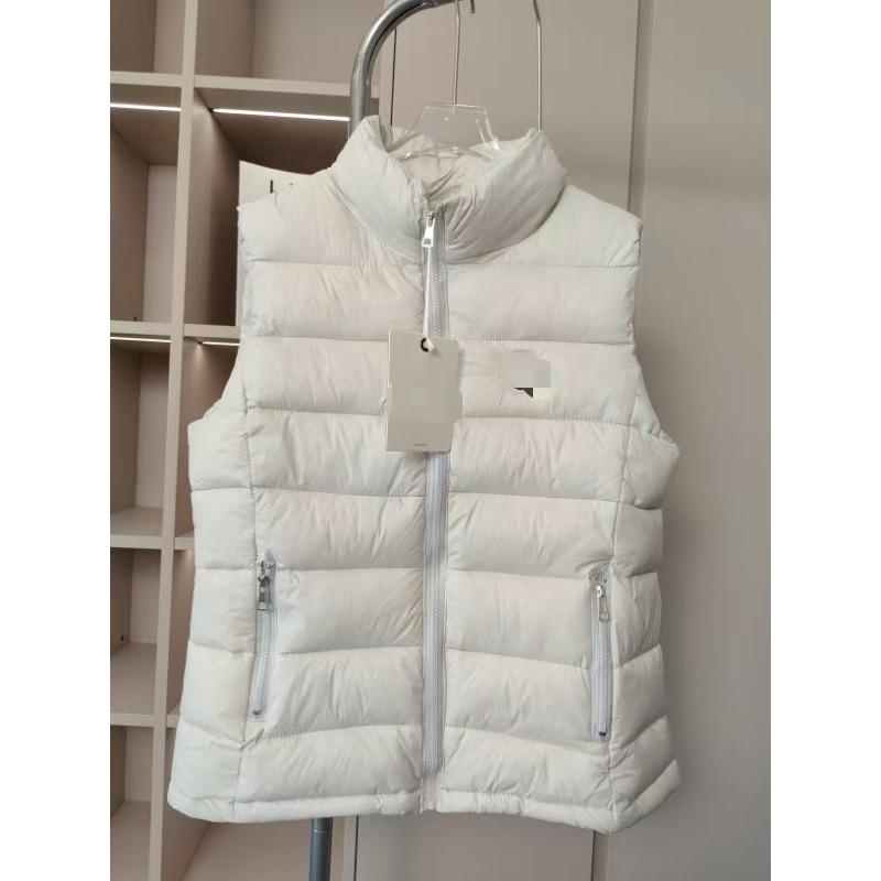 Stand-up collar down cotton vest women's solid color simple warm stacked vest jacket top