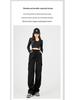 Damen Hochwertige Lässige Cargohose: Herbst/Winter-Stil, mit Plüschfutter, lockere Passform, gerades Bein, mehrere Taschen, Kordelzug, Polyester.