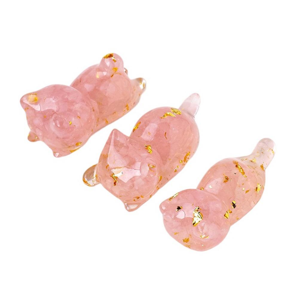 

3Pcs/set Lovely Cat Figurine Ornaments Handcraft Mini Cat Statue Garden Ornament Style 2