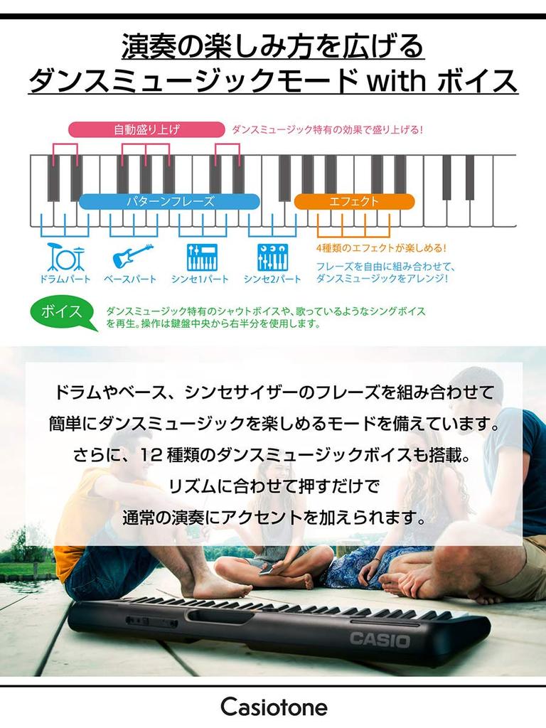 Casio Teclado Eletrônico Casiotone CT-S200RD 61 Teclas Portátil Leve Compacto Design Pop Modo Música de Dança