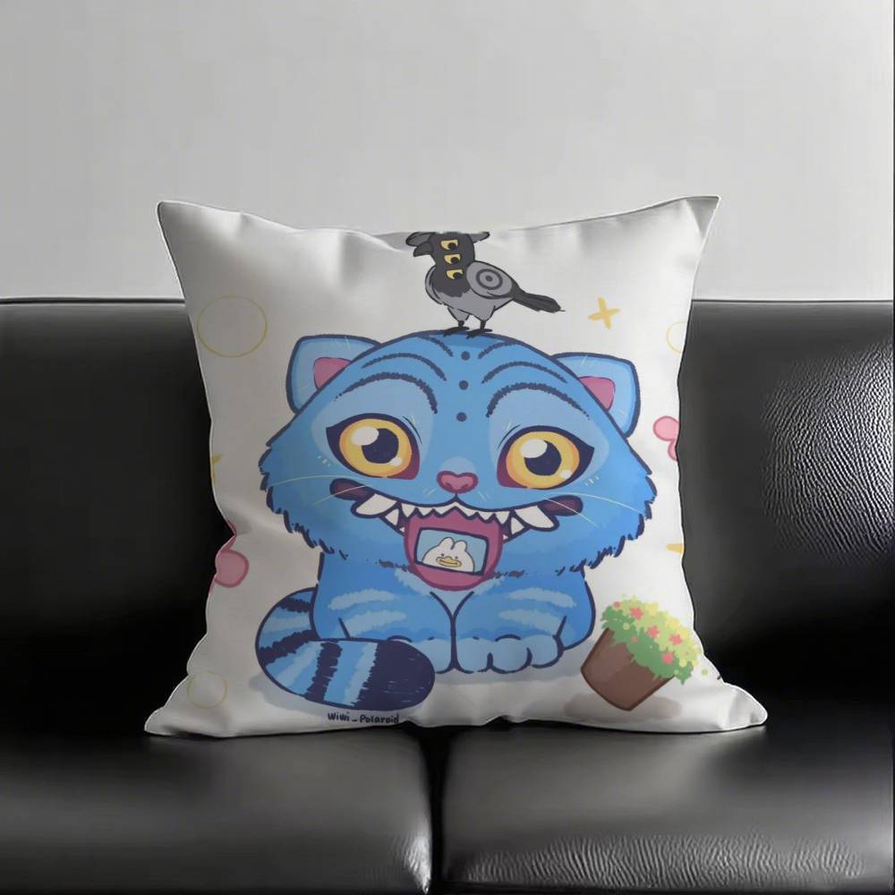 1pc Anime KPOP Demon Hunters Tiger Pillow Case Fashion Square Pillowcase Bedroom Sofa Room Ins Decoration Leisure