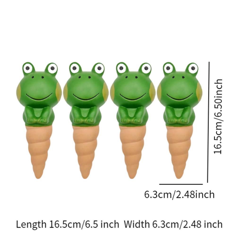 4 Pieces Frog Shaped Plant Watering Spike Automatic Holiday Watering Cute Plant