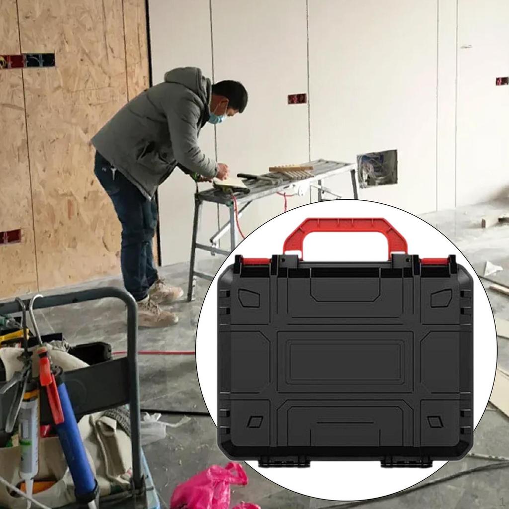 Power Tool Case Organizer ,Black , Portable Household Container with Handle