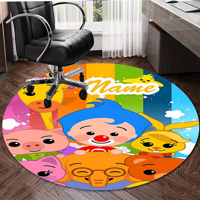 Personalized F-Flim Flim Round Chair Office Rug - Perfect for Mat, Office Chair & More - Ideal Gift for Birthdays and Holidays