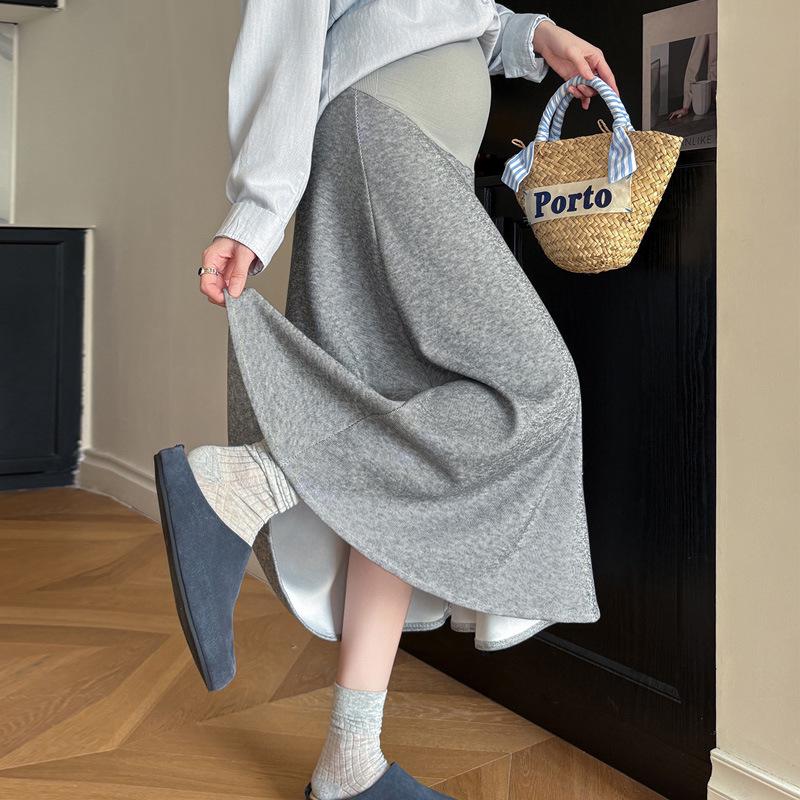 2026 Spring Maternity Mid-Length Skirt - Seamless, High Waist, Plus Size, Comfortable, Thin Style for Spring/Summer. 2XL