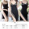 Babydoll Sexy Popular Large Size Cute Transparent Extreme Shorts Set Lingerie Floral Lace Embroidery Back Showing Side Slit Camisole Nightgown
