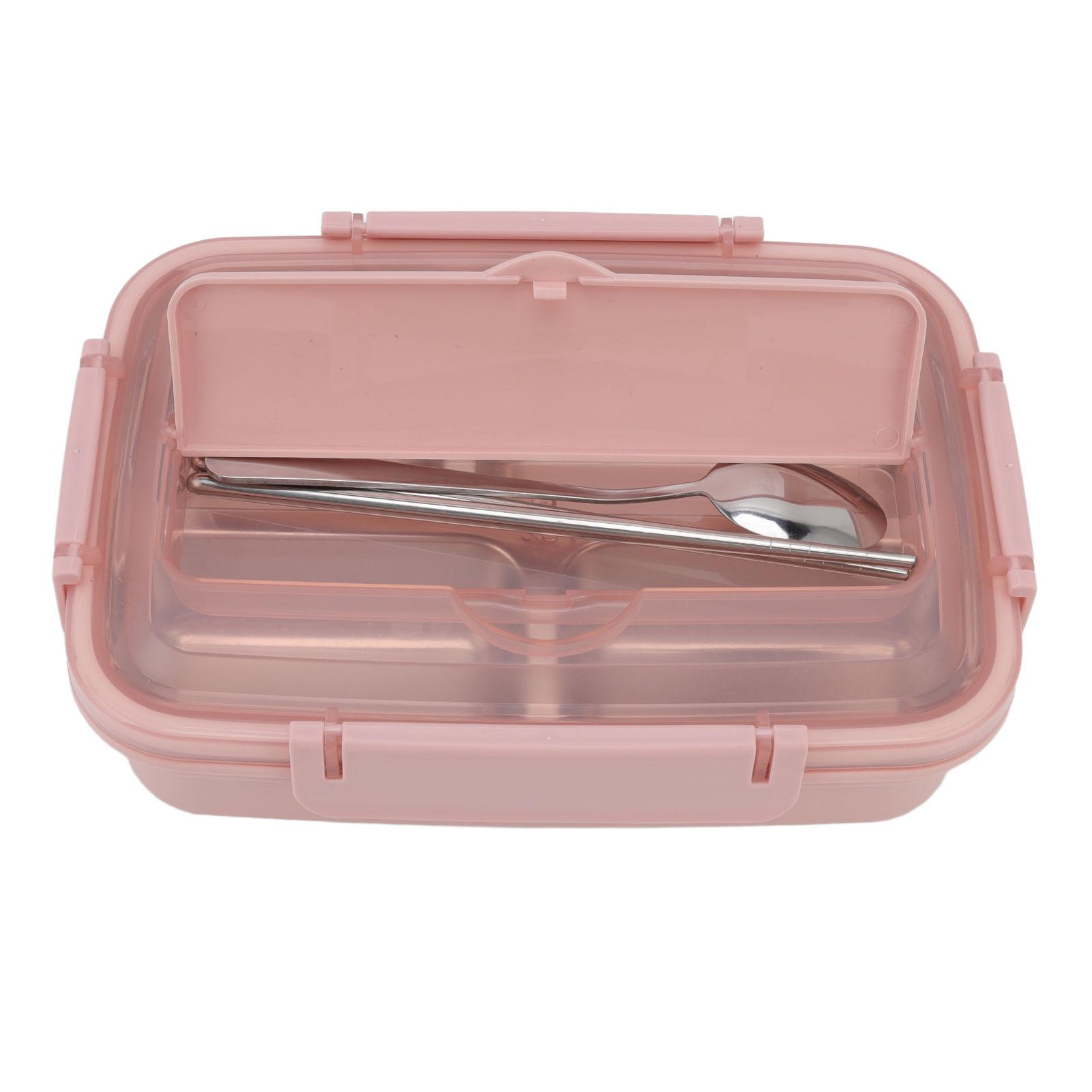 

Lunch Box 4 Compartments Design 304 Stainless Steel Matching Tableware Portable Lunch Containers for School Office