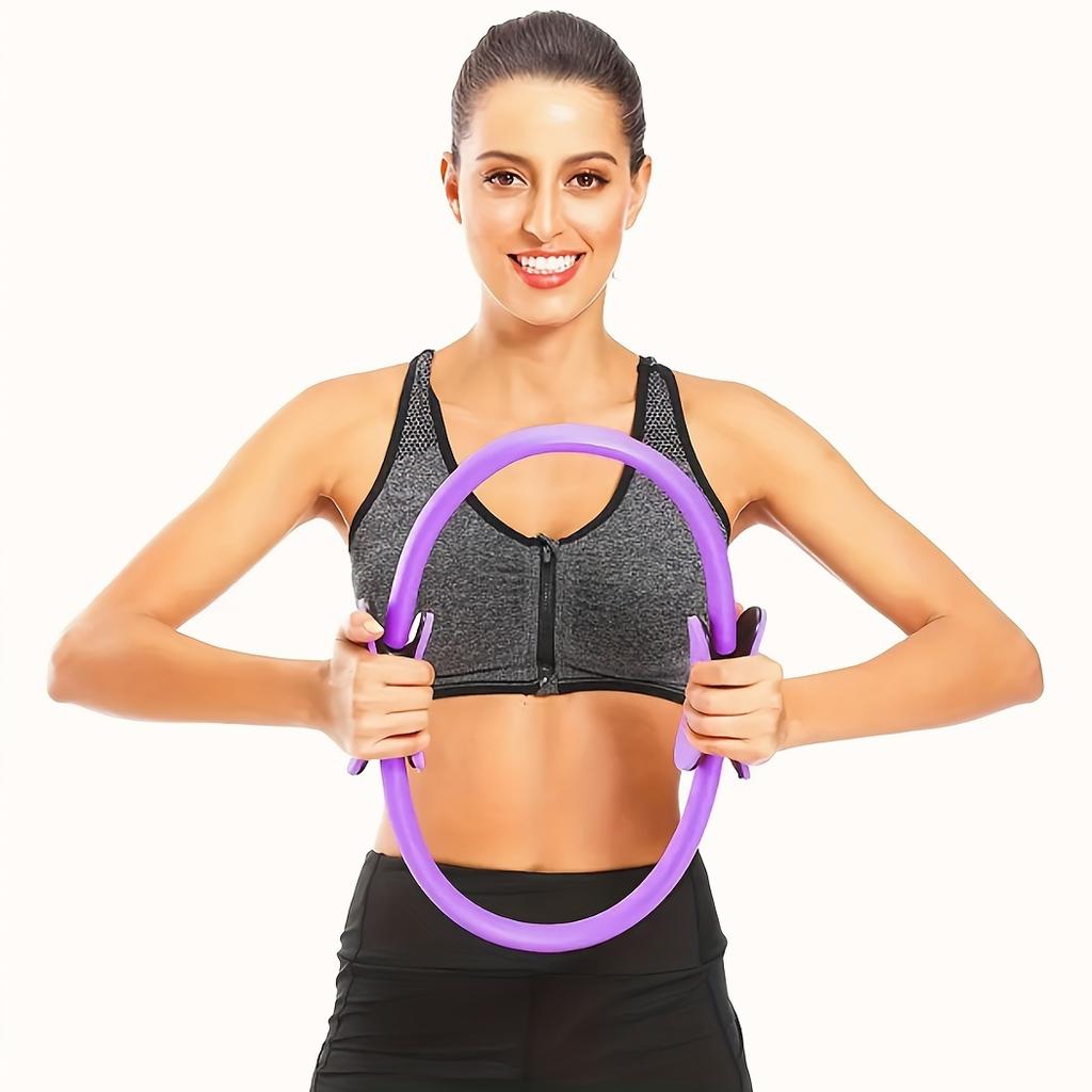 1pc Universal Pilates Body-Building Loop, 36.68cm Multifunctional Yoga Resistance Ring, Durable Fiberglass, Purple, Ideal for Back Opener Exercises
