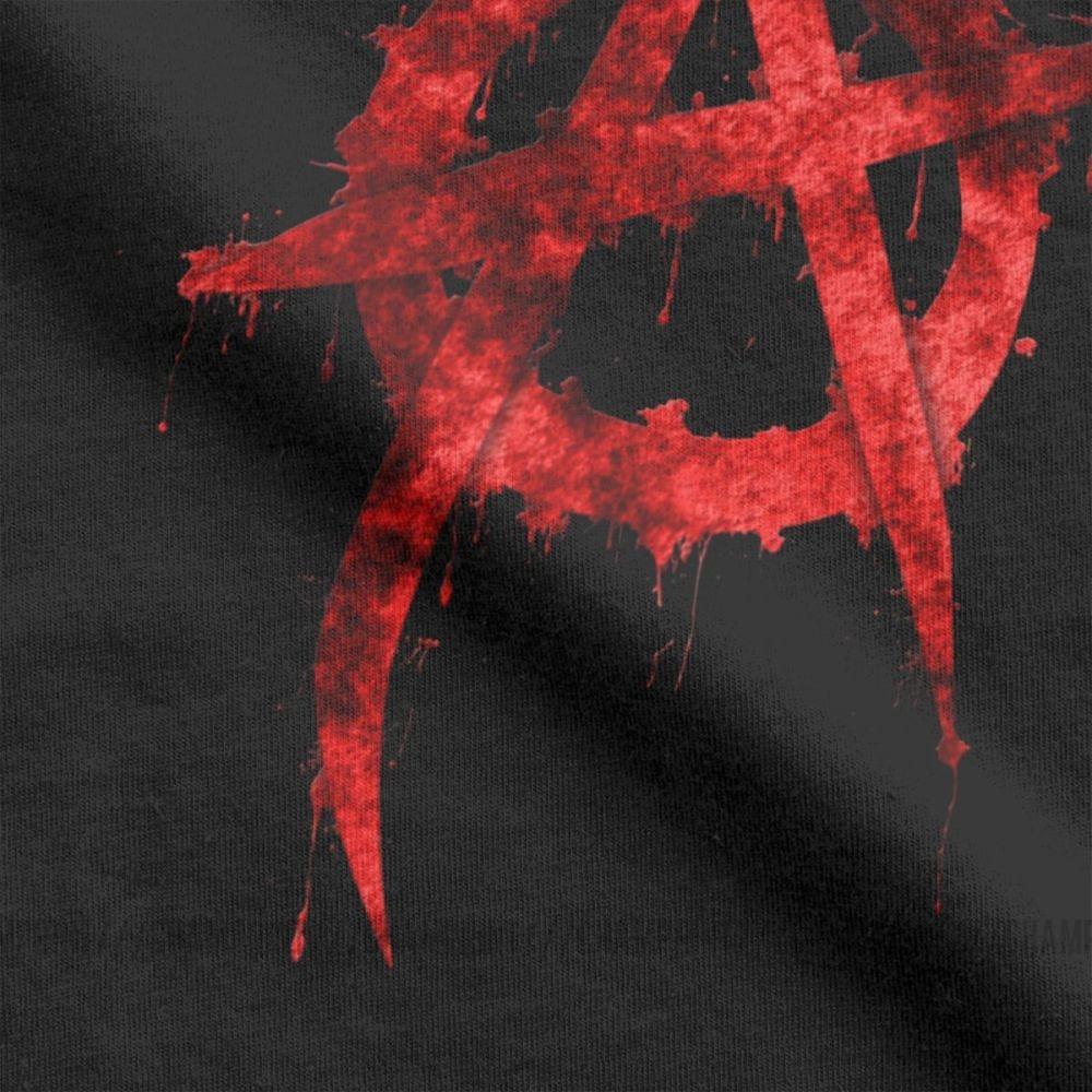 Vintage Anarchy Anarchist T-Shirts Men Crew Neck 100% Cotton T Shirt Short Sleeve Anarchy Symbol Clothing Plus Size 4XL 5XL 5XL