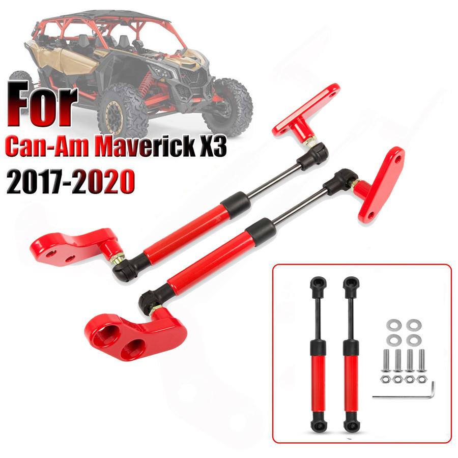 Czerwono-czarne anodyzowane zestawy otwieraczy do drzwi z aluminium kęsowego dla Can-Am Maverick X3 2017-2020