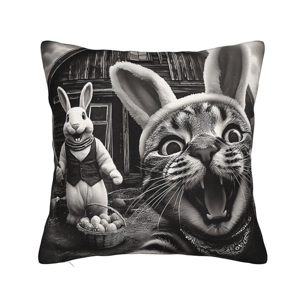 Easter Bunny Bigfoot Ufo Funny Selfie Pillow Cover Funny Pillow Case For Sofa Bedroom Home Decor Graphic Pillowcases Present